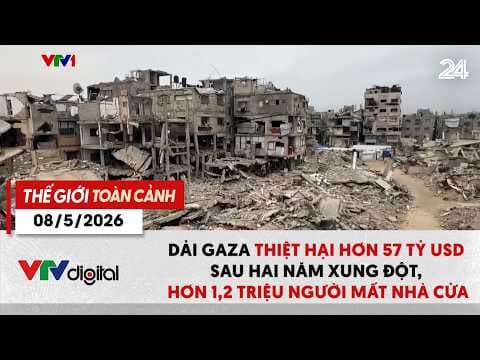 TGTC 08/5: Dải Gaza thiệt hại hơn 57 tỷ USD sau hai năm xung đột, hơn 1,2 triệu người mất nhà cửa