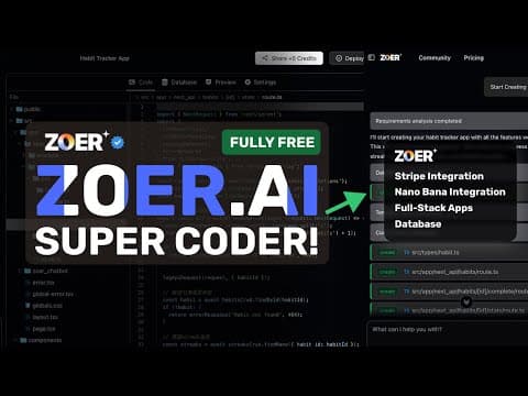 Zoer (Upgraded): MOST PRODUCTION READY CODER is HERE! DB,STRIPE,NANO BANANA INTEGRATIONS IN 1 CLICK!