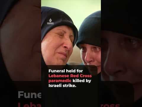 Funeral held for Lebanese Red Cross paramedic killed by Israeli strike | AJ #shorts