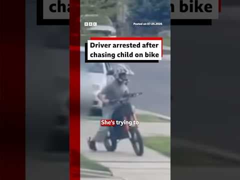 Driver arrested after chasing child on bike #BBCNews