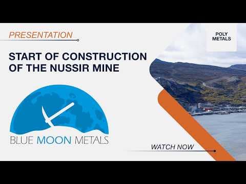 Blue Moon Metals Announces Investment Decision for the Development of Its Nussir Project
