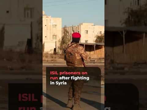 Manhunt for ISIL prisoners in Syria after fighting near jails | AJ #shorts