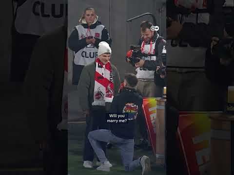 Queer amateur football referee proposes at Cologne football stadium | DW News