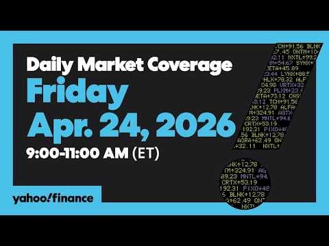 LIVE: Stocks open mixed amid AI boom, MidEast war, earnings | Apr. 24, 2026 | Yahoo Finance