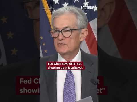 Fed Chair says AI is "not showing up in layoffs yet" #AI #jobs